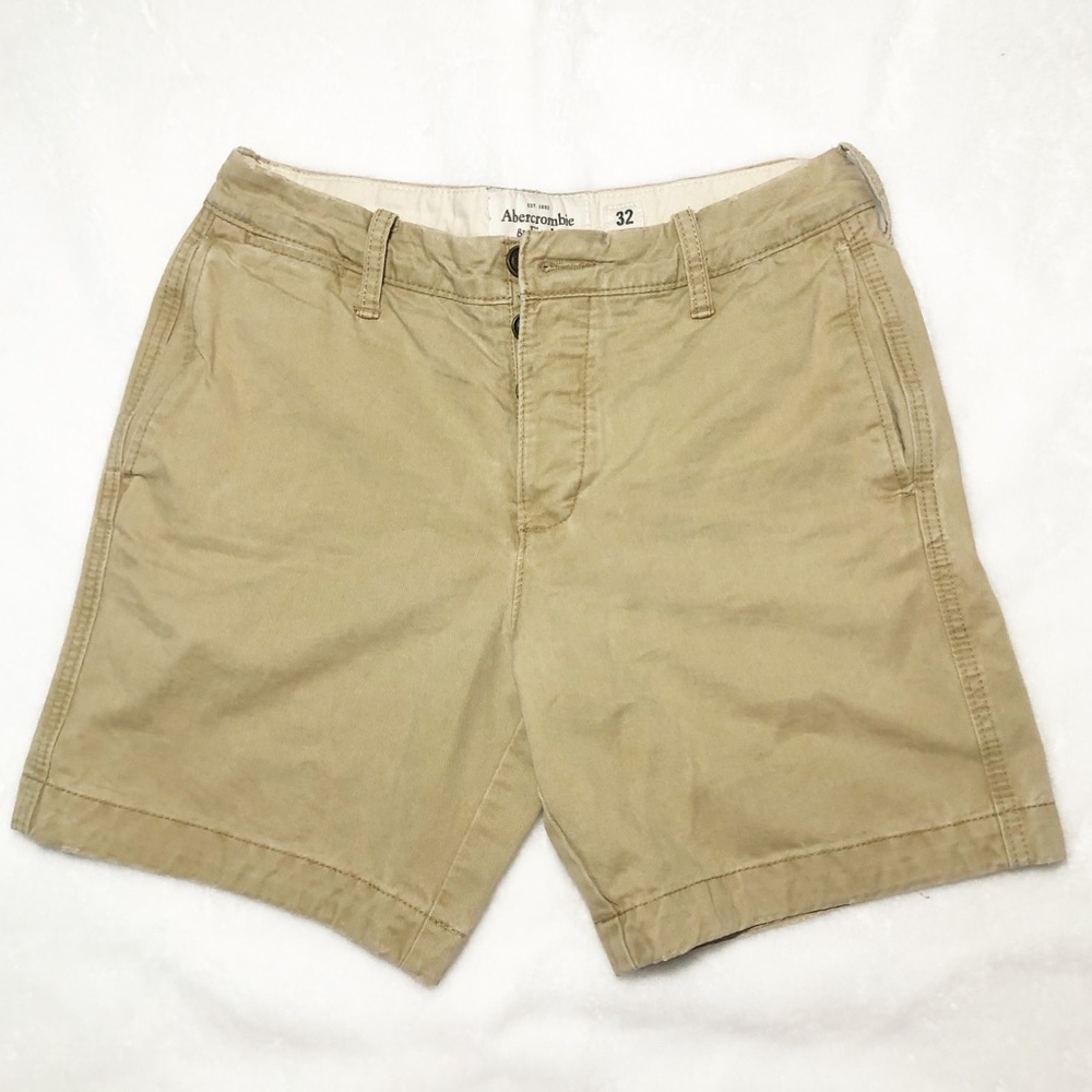 Abercrombie & Fitch Button Fly Khaki Shorts Sz 32